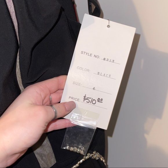 Rachel Allan Couture Black Evening Gown (8313) - Picture 3 of 5